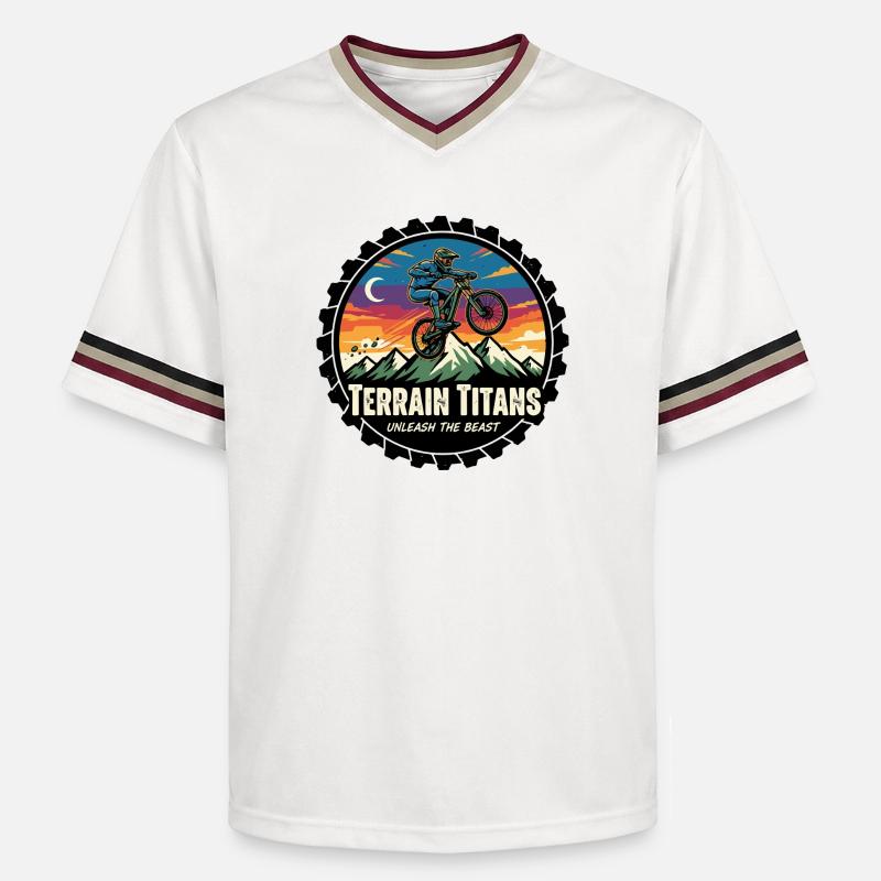 Terrain Titans MTB Unleashed - T-shirt de foot unisexe en mesh - blanc cassé/bordeaux