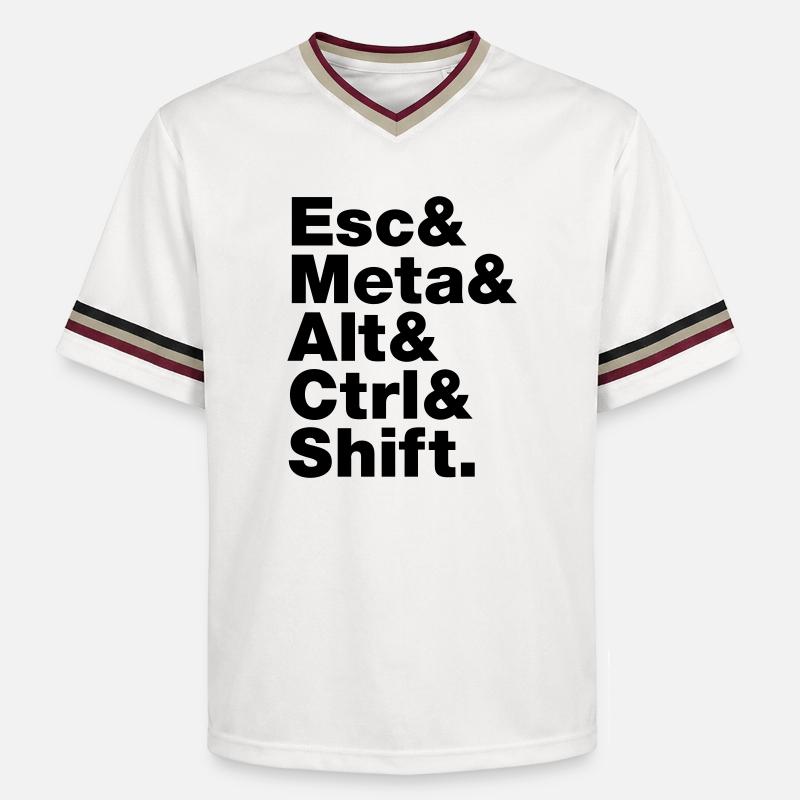 Esc & Meta & Alt & Ctrl & Shift - T-shirt de foot unisexe en mesh - blanc cassé/bordeaux
