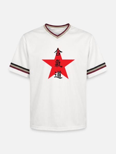Aikido - Martial Art - Aikido - Unisex Football Style Mesh T-Shirt - offwhite/burgundy