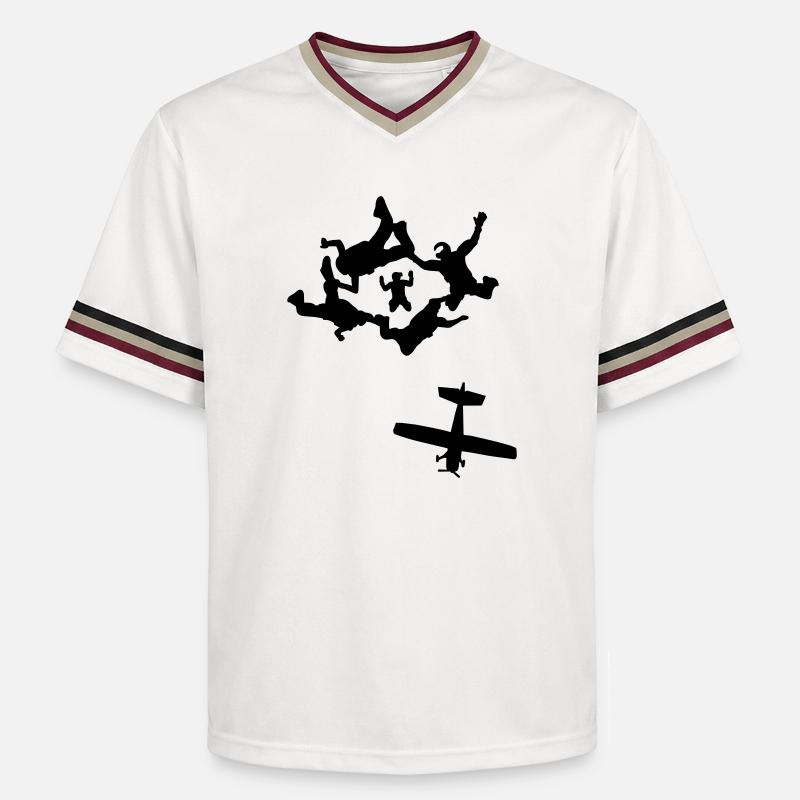 parachutisme - T-shirt de foot unisexe en mesh - blanc cassé/bordeaux