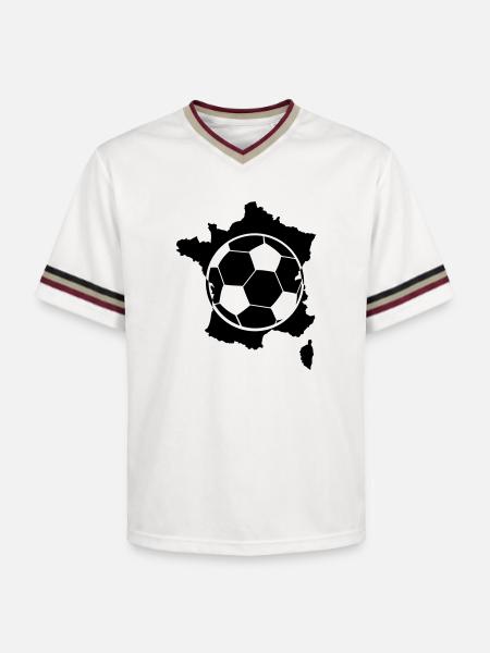 Frankreich Soccer Fußball - Unisex Football Style Mesh T-Shirt - Offwhite/Bordeaux