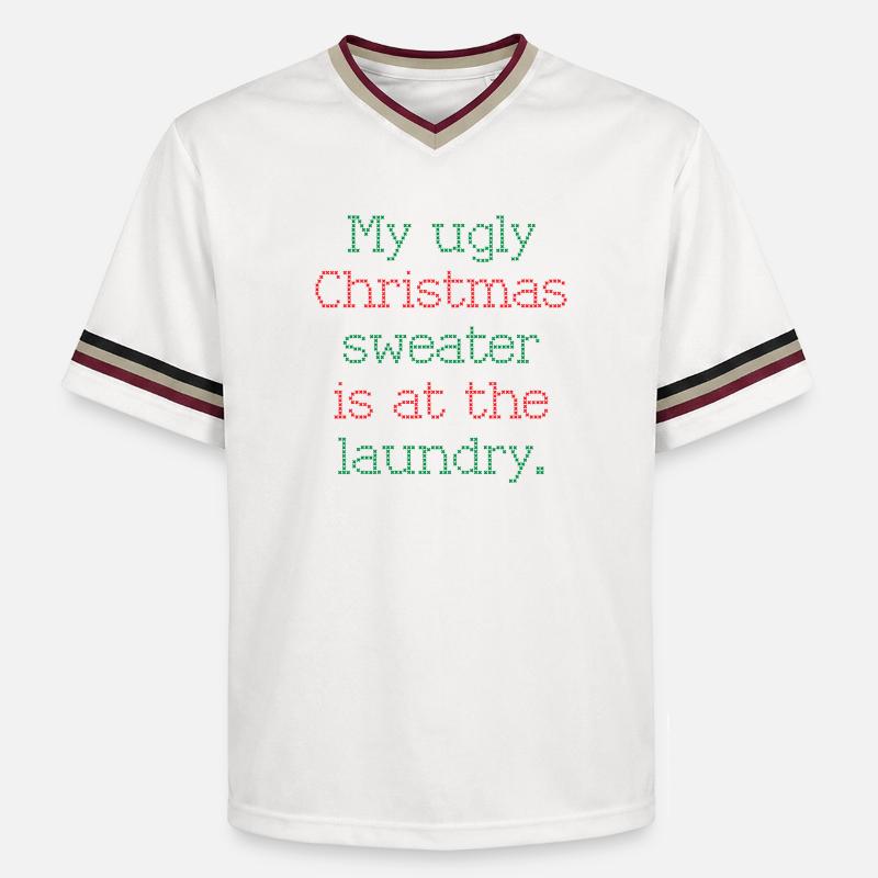 Pull de Noël - T-shirt de foot unisexe en mesh - blanc cassé/bordeaux