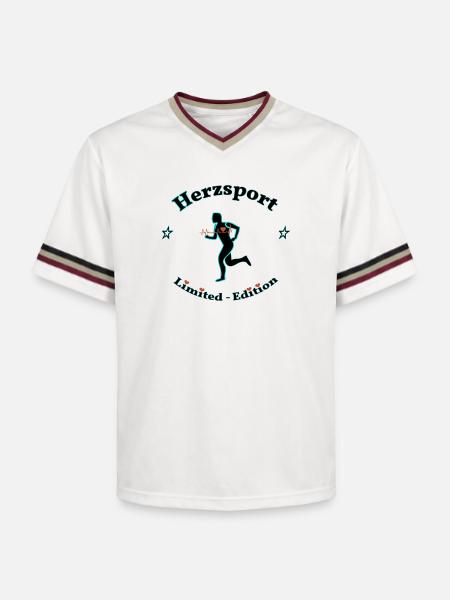 Hertz-Sport - Unisex Football Style Mesh T-Shirt - Offwhite/Bordeaux