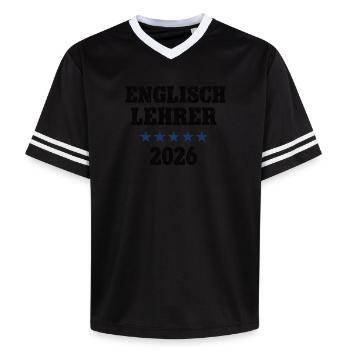 Professeur d’anglais 2026 École d’anglais - T-shirt de foot unisexe en mesh - blanc cassé/bordeaux - Devant - AI Model Male 178 light (178cm) & AI Model Male 178 dark (178cm)