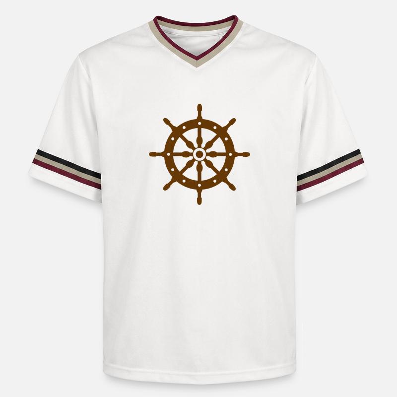 Roue de navire - T-shirt de foot unisexe en mesh - blanc cassé/bordeaux