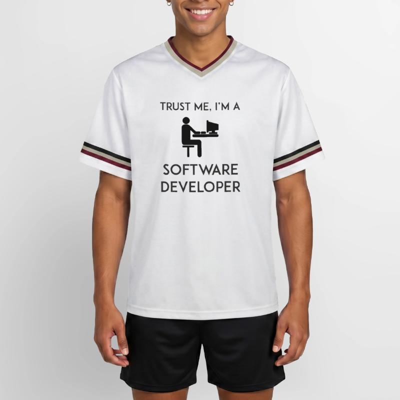 Trust Me I'm a Software Developer Unisex Football Style Mesh T-Shirt