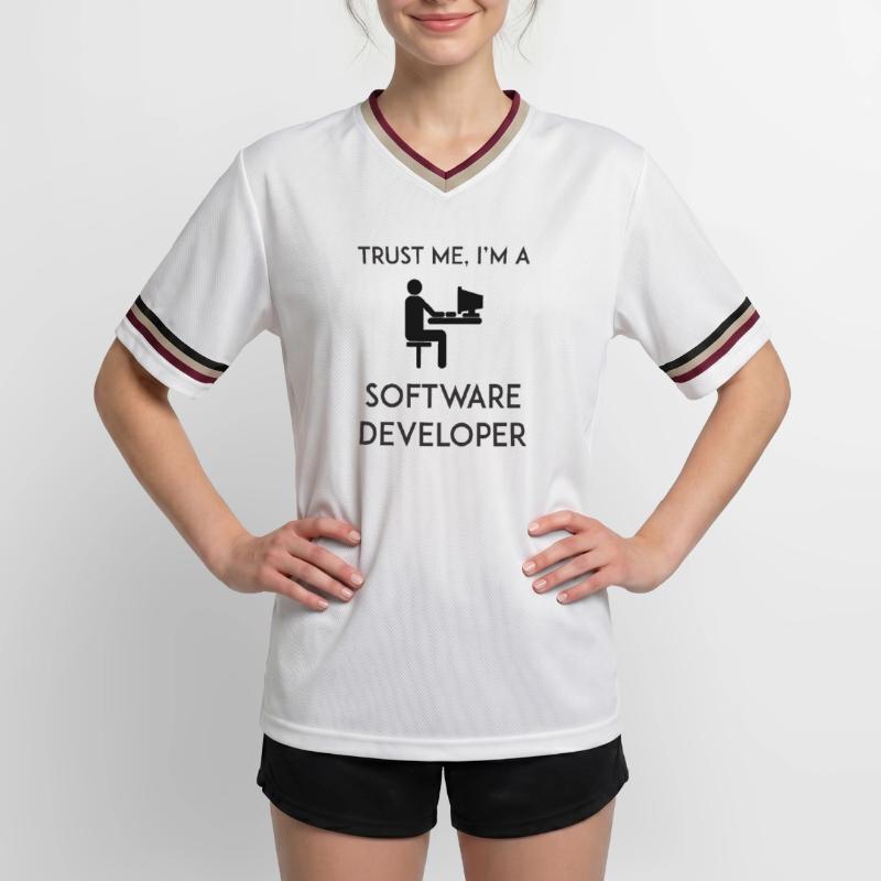 Trust Me I'm a Software Developer Unisex Football Style Mesh T-Shirt