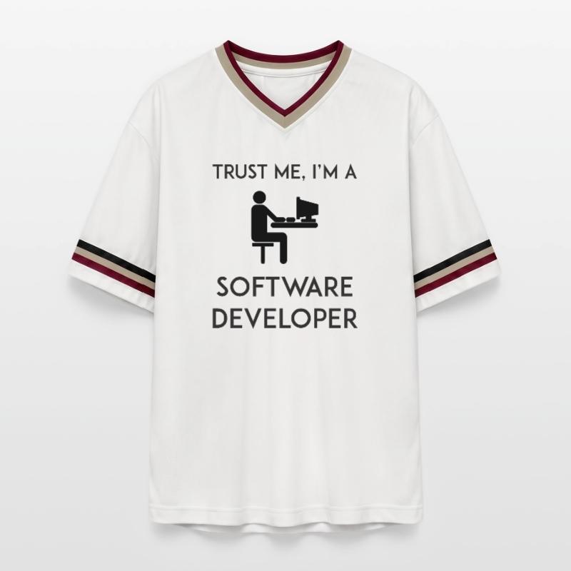Trust Me I'm a Software Developer Unisex Football Style Mesh T-Shirt