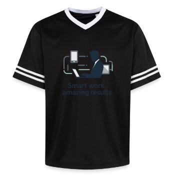 Smart Work Tech Silhouette - Unisex Football Style Mesh T-Shirt - offwhite/burgundy - Front - AI Model Male 178 light (178cm) & AI Model Male 178 dark (178cm)