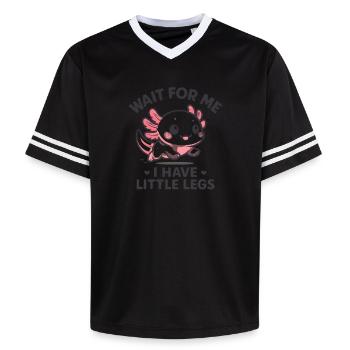 Axolotl disant un mème Humour Petites jambes drôles - T-shirt de foot unisexe en mesh - blanc cassé/bordeaux - Devant - AI Model Male 178 light (178cm) & AI Model Male 178 dark (178cm)