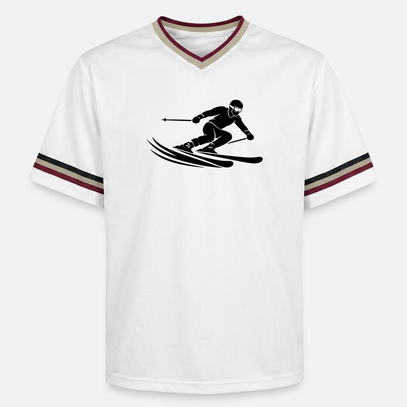 Ski Silhouette - T-shirt de foot unisexe en mesh - blanc cassé/bordeaux