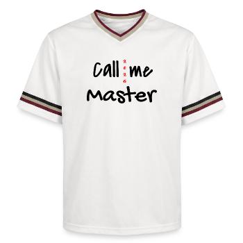 Master 2026 Graduation Graduation - Unisex Football Style Mesh T-Shirt - offwhite/burgundy - Front - AI Model Male 178 light (178cm) & AI Model Male 178 dark (178cm)
