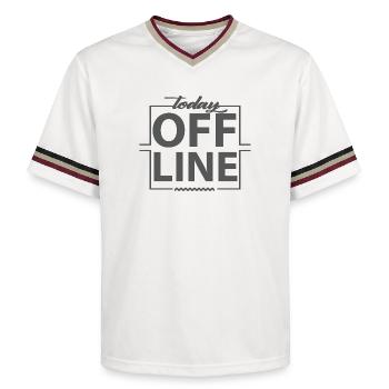 Today Offline Design Statement Spruch Minimal - Unisex Football Style Mesh T-Shirt - Offwhite/Bordeaux - Vorne - AI Model Male 178 light (178cm) & AI Model Male 178 dark (178cm)