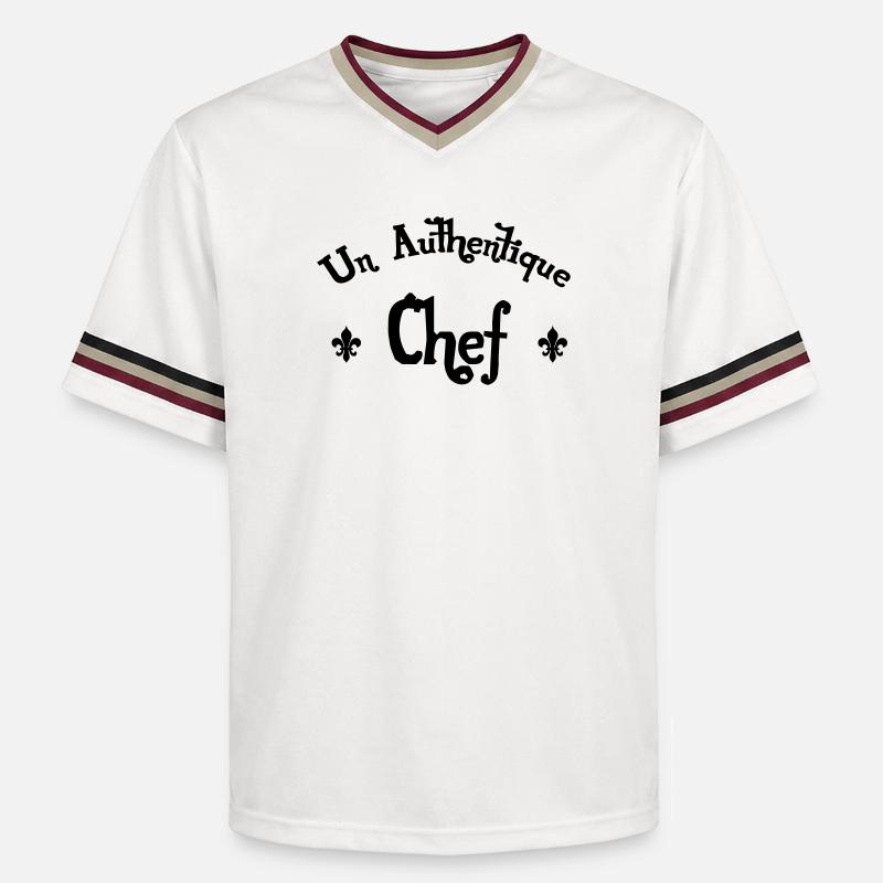 Authentique Chef - T-shirt de foot unisexe en mesh - blanc cassé/bordeaux