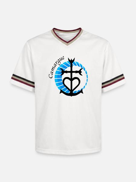 Camargue - T-shirt de foot unisexe en mesh - blanc cassé/bordeaux