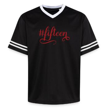 Fifteen 15. Geburtstag 15 Jahre Fünfzehn #fifteen - Unisex Football Style Mesh T-Shirt - Offwhite/Bordeaux - Vorne - AI Model Male 178 light (178cm) & AI Model Male 178 dark (178cm)