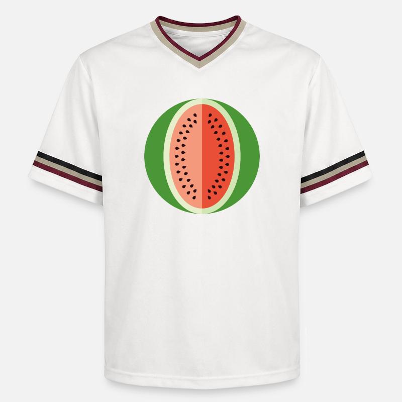 pastèque - T-shirt de foot unisexe en mesh - blanc cassé/bordeaux