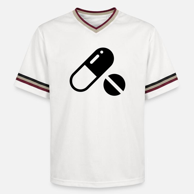 Pilules, pilules, comprimés, comprimés - T-shirt de foot unisexe en mesh - blanc cassé/bordeaux