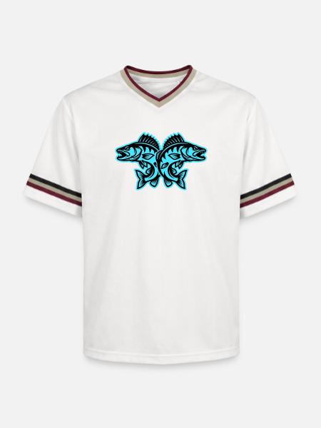 Brochet - T-shirt de foot unisexe en mesh - blanc cassé/bordeaux