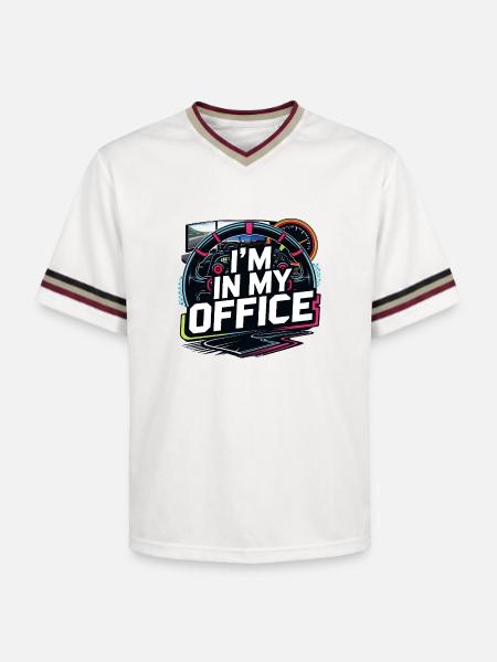 I'm in my office - Unisex Football Style Mesh T-Shirt - offwhite/burgundy