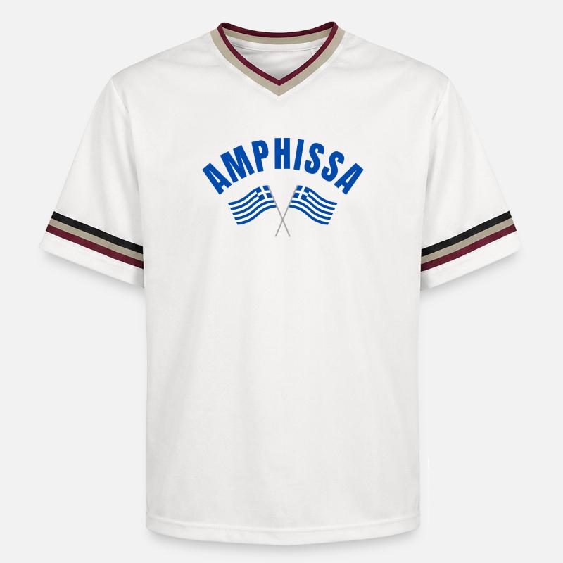 Amphissa Drapeaux grecs - T-shirt de foot unisexe en mesh - blanc cassé/bordeaux