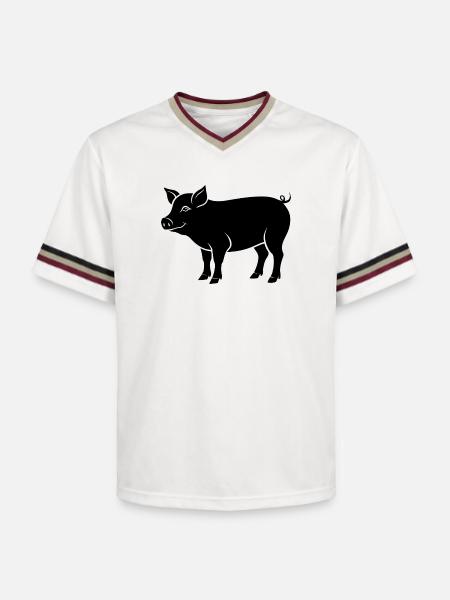 cochon - T-shirt de foot unisexe en mesh - blanc cassé/bordeaux