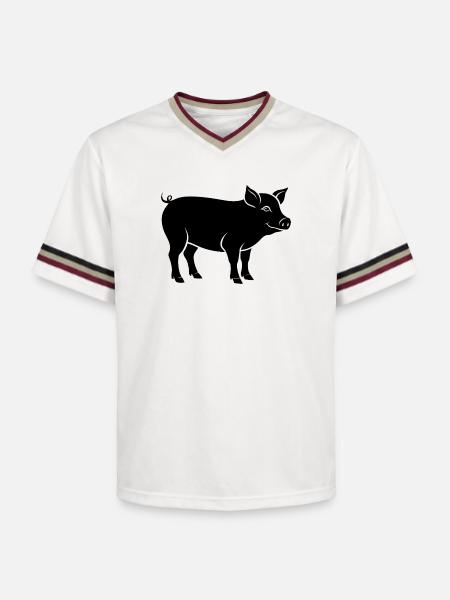 cochon - T-shirt de foot unisexe en mesh - blanc cassé/bordeaux