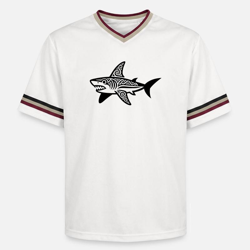 Requin maori - T-shirt de foot unisexe en mesh - blanc cassé/bordeaux