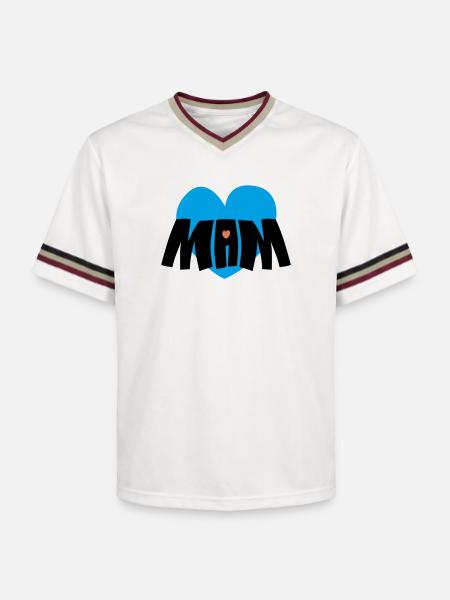 Mom heart - Unisex Football Style Mesh T-Shirt - offwhite/burgundy