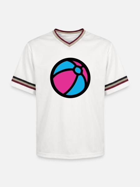 Water Polo Beach Summer Icon - Unisex Football Style Mesh T-Shirt - offwhite/burgundy