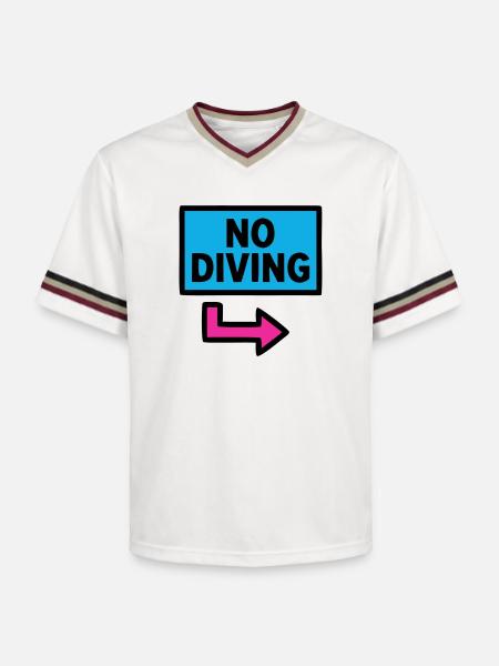 No Diving Schild Pool Retro - Unisex Football Style Mesh T-Shirt - Offwhite/Bordeaux