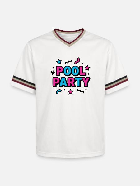 Pool Party 90s Lettering - Unisex Football Style Mesh T-Shirt - offwhite/burgundy