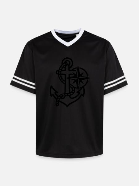 Anchor Wind Rose Maritime Logo - T-shirt de foot unisexe en mesh - blanc cassé/bordeaux