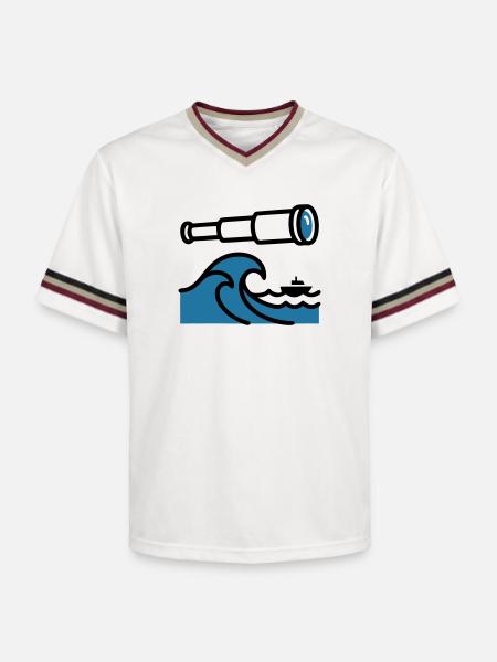 Explorateur océanique Waves Telescope - T-shirt de foot unisexe en mesh - blanc cassé/bordeaux