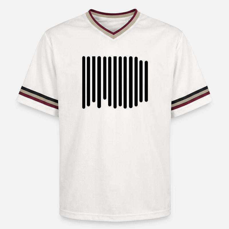 barcode - Unisex Football Style Mesh T-Shirt - offwhite/burgundy