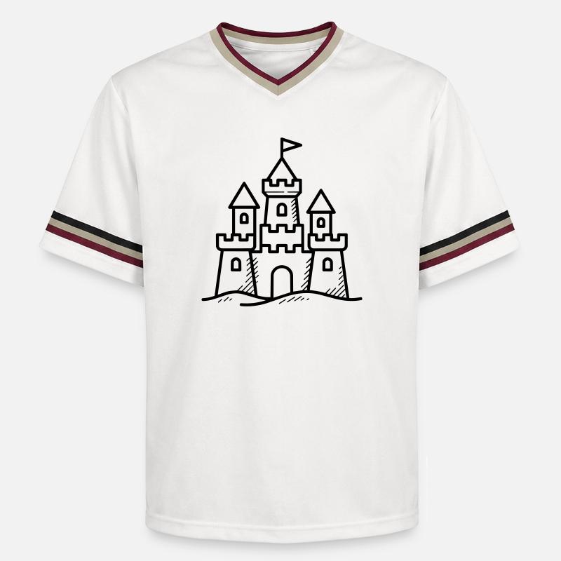 Château de sable - T-shirt de foot unisexe en mesh - blanc cassé/bordeaux