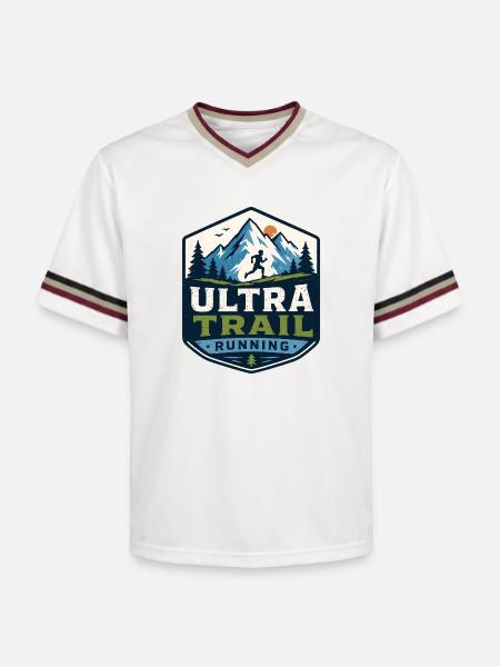 Ultra Trail Running - Unisex Football Style Mesh T-Shirt - offwhite/burgundy