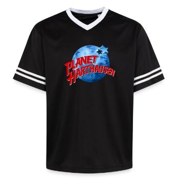 Planet Harthausen - Unisex Football Style Mesh T-Shirt - Offwhite/Bordeaux - Vorne - AI Model Male 178 light (178cm) & AI Model Male 178 dark (178cm)