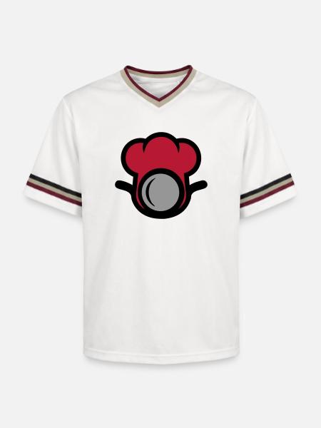 Chef's Hat Restaurant Chef Catering - Unisex Football Style Mesh T-Shirt - offwhite/burgundy