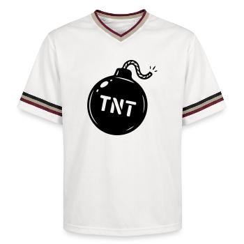 Symbole TNT de la bombe - T-shirt de foot unisexe en mesh - blanc cassé/bordeaux - Devant - AI Model Male 178 light (178cm) & AI Model Male 178 dark (178cm)