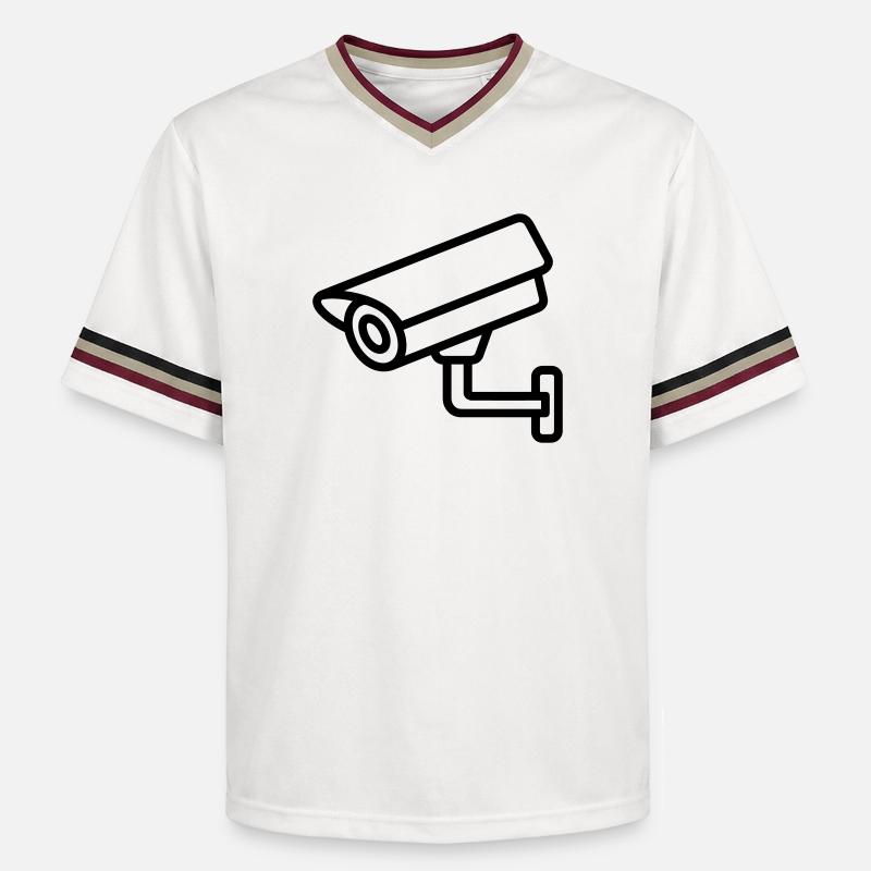 caméra de surveillance - T-shirt de foot unisexe en mesh - blanc cassé/bordeaux