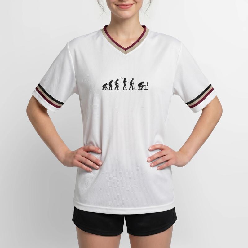 Programmer Computer Freak Evolution Unisex Football Style Mesh T-Shirt