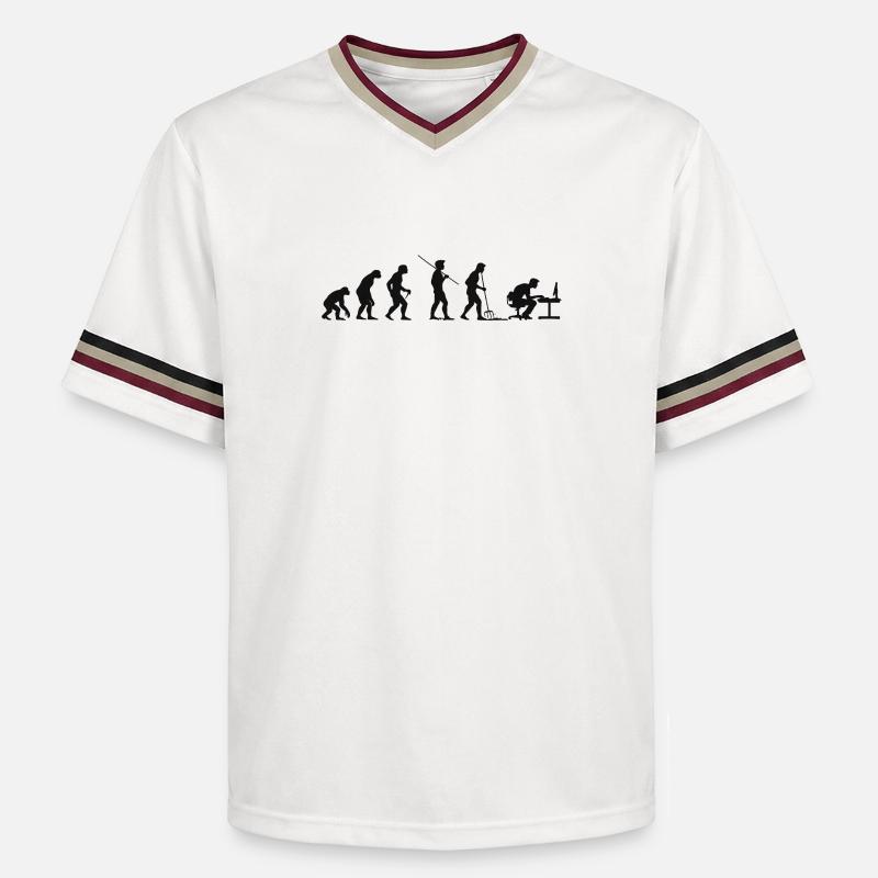 Programmierer Computerfreak Evolution - Unisex Football Style Mesh T-Shirt - Offwhite/Bordeaux