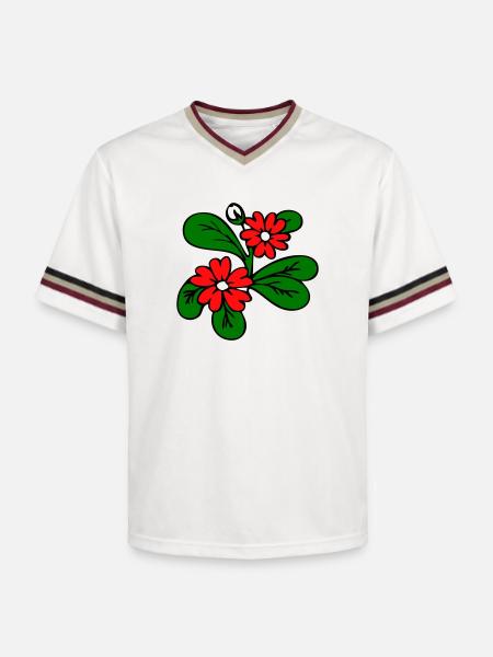 Blüten Fantasie - Unisex Football Style Mesh T-Shirt - Offwhite/Bordeaux