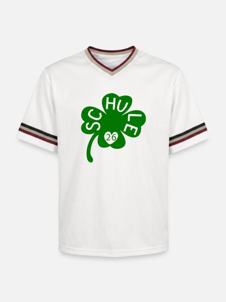 Schule 26 Kleeblatt - Unisex Football Style Mesh T-Shirt - Offwhite/Bordeaux