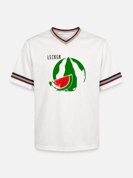 Melone - Unisex Football Style Mesh T-Shirt - Offwhite/Bordeaux