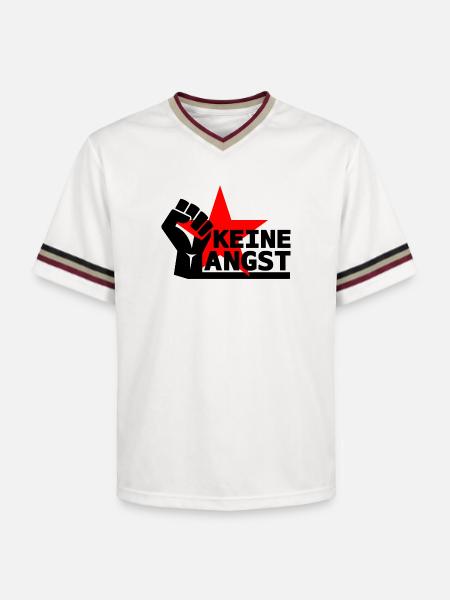 Widerstand - Keine Angst - Unisex Football Style Mesh T-Shirt - Offwhite/Bordeaux