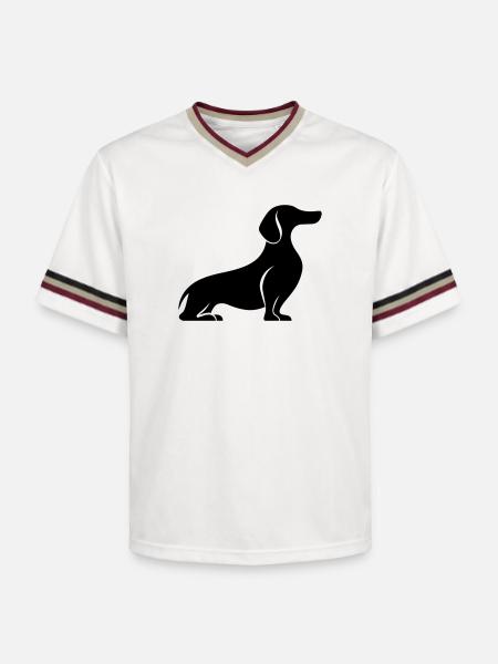 Dackel - Unisex Football Style Mesh T-Shirt - Offwhite/Bordeaux