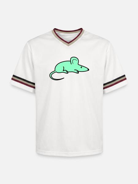 Mint Mouse Silhouette - Unisex Football Style Mesh T-Shirt - offwhite/burgundy