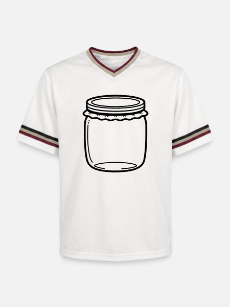 Jam Jar Outline - Unisex Football Style Mesh T-Shirt - offwhite/burgundy